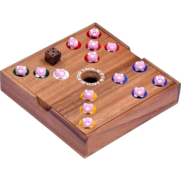 Pig Hole für 2 bis 6 Spieler - Spielfeld 18 x 18 cm - inkl. 60 Schweinchen – Bild 3