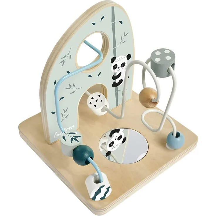 Eichhorn - Motorikschleife zur Förderung der motorischen Fähigkeiten, 2 Schleifen, mit Spiegelfläche, 14x14x14 cm, aus Birkenholz, ab einem Jahr – Bild 9