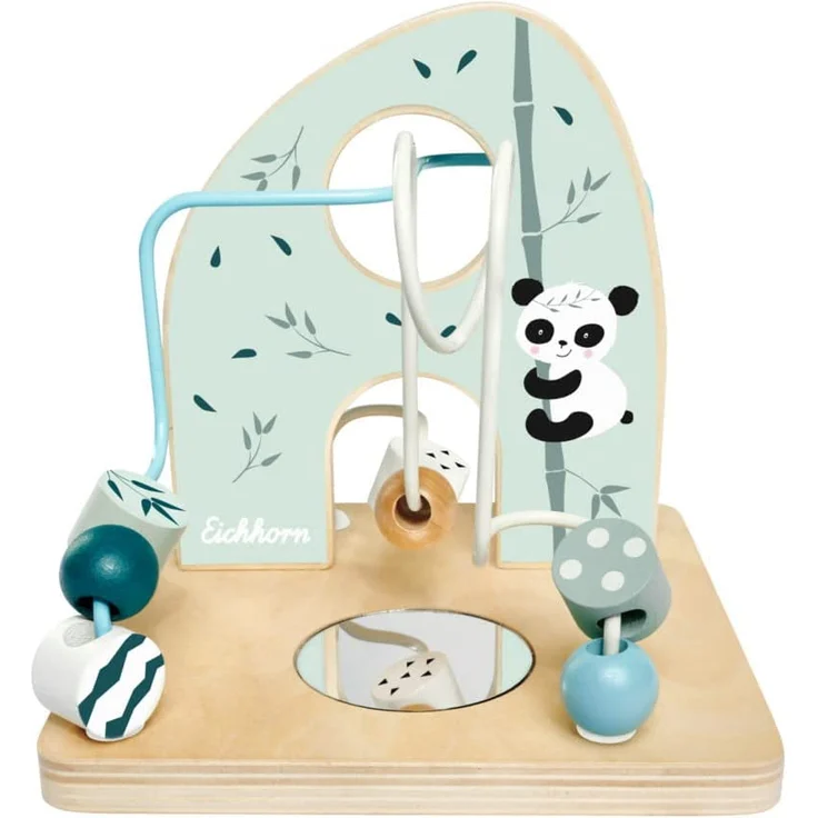 Eichhorn - Motorikschleife zur Förderung der motorischen Fähigkeiten, 2 Schleifen, mit Spiegelfläche, 14x14x14 cm, aus Birkenholz, ab einem Jahr – Bild 10