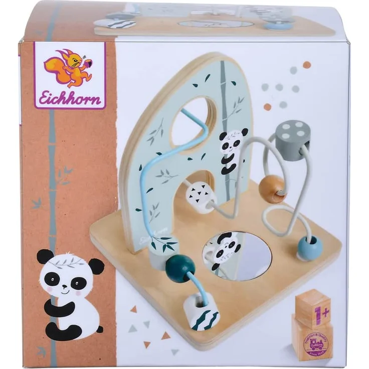 Eichhorn - Motorikschleife zur Förderung der motorischen Fähigkeiten, 2 Schleifen, mit Spiegelfläche, 14x14x14 cm, aus Birkenholz, ab einem Jahr – Bild 13