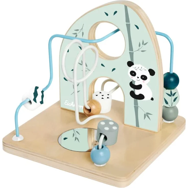 Eichhorn - Motorikschleife zur Förderung der motorischen Fähigkeiten, 2 Schleifen, mit Spiegelfläche, 14x14x14 cm, aus Birkenholz, ab einem Jahr – Bild 8