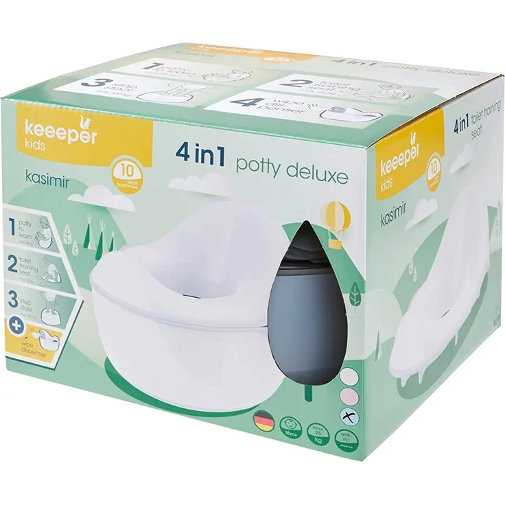 keeeper Babytopf deluxe 4in1, Töpfchen + Toilettensitz + Hocker + Feuchttuchspender, Ab ca. 18 Monate bis ca. 4 Jahre, Kasimir, Blau – Bild 14