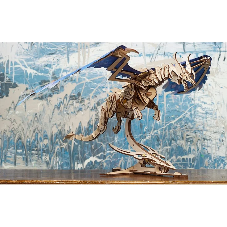 UGEARS 3D Holzpuzzle Erwachsene Sturmdrache Dragon 3D Puzzle Modellbausatz für Erwachsene und Jugendliche aus Holz DIY Mechanisches Holzbausatz Drachen Modell mit Gummibandmotor - Preisvergleich – Bild 6