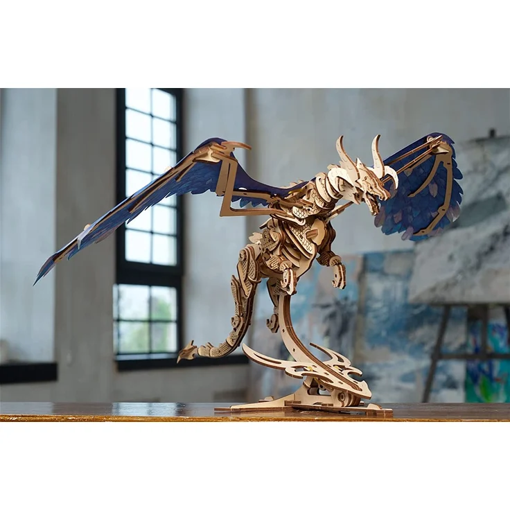 UGEARS 3D Holzpuzzle Erwachsene Sturmdrache Dragon 3D Puzzle Modellbausatz für Erwachsene und Jugendliche aus Holz DIY Mechanisches Holzbausatz Drachen Modell mit Gummibandmotor - Preisvergleich – Bild 5
