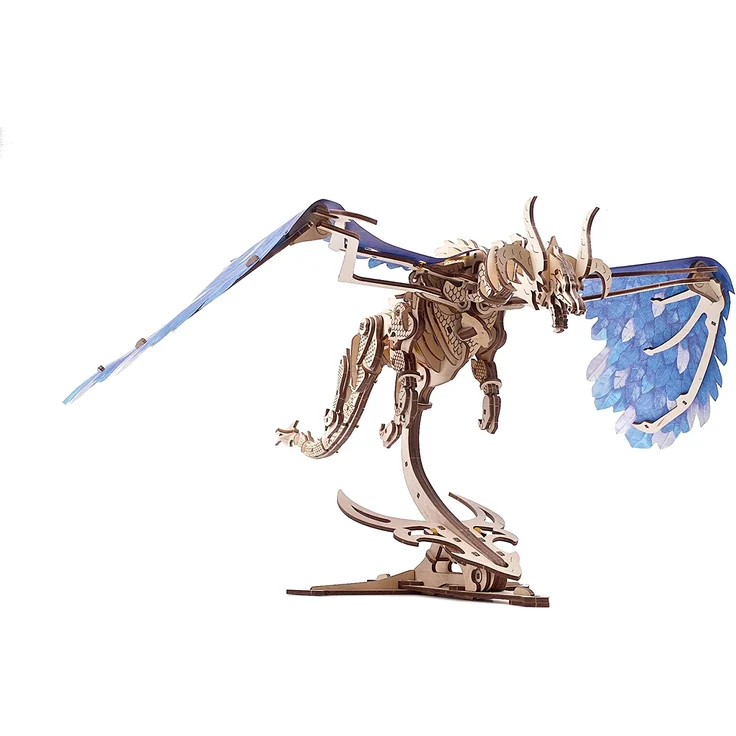 UGEARS 3D Holzpuzzle Erwachsene Sturmdrache Dragon 3D Puzzle Modellbausatz für Erwachsene und Jugendliche aus Holz DIY Mechanisches Holzbausatz Drachen Modell mit Gummibandmotor - Preisvergleich – Bild 3