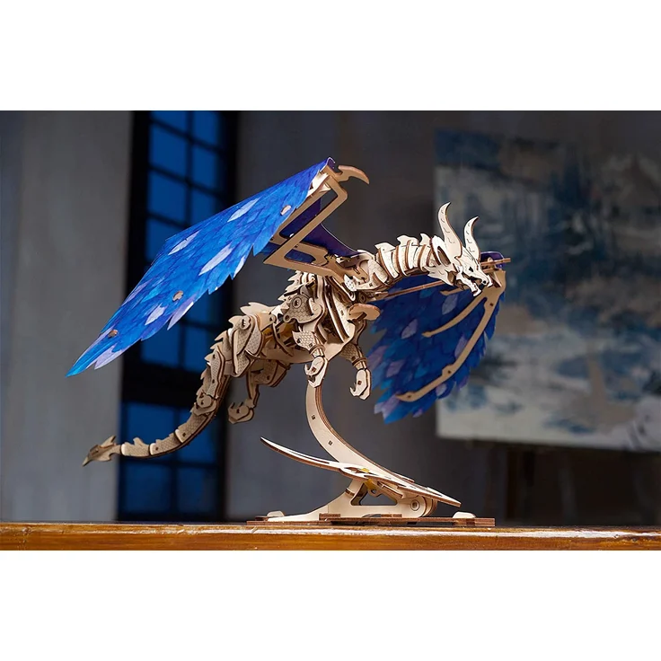 UGEARS 3D Holzpuzzle Erwachsene Sturmdrache Dragon 3D Puzzle Modellbausatz für Erwachsene und Jugendliche aus Holz DIY Mechanisches Holzbausatz Drachen Modell mit Gummibandmotor - Preisvergleich – Bild 4