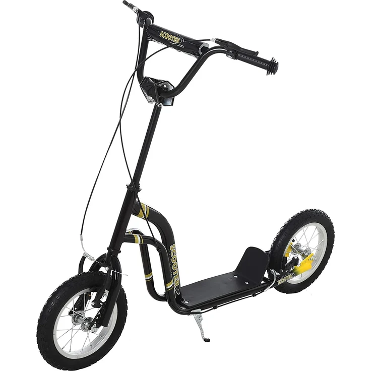 Tretroller mit Handbremse (Farbe: schwarz) – Bild 1