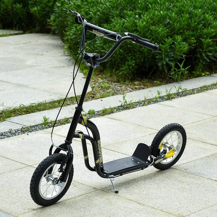 Tretroller mit Handbremse (Farbe: schwarz) – Bild 2