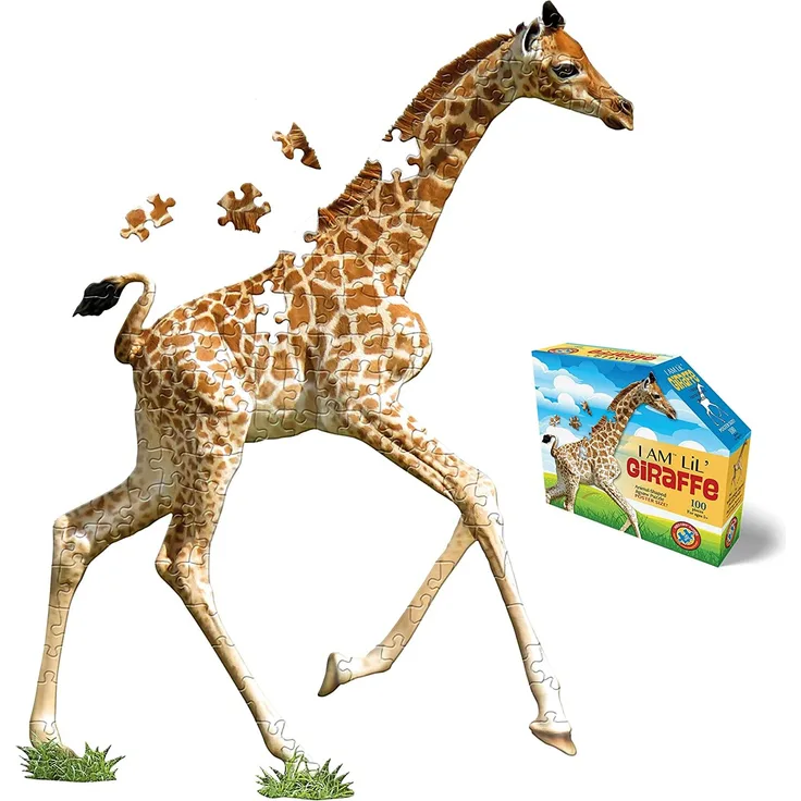 MADD CAPP 884002 Shape Puzzle Junior Giraffe, Konturpuzzle 100 Teile, für Kinder und Erwachsene, Mehrfarbig