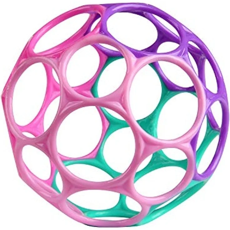Bright Starts, Oball Classic, Flexibles und leicht Greifbares Design für Kinder jeden Alters, Pink/Lila – Bild 1