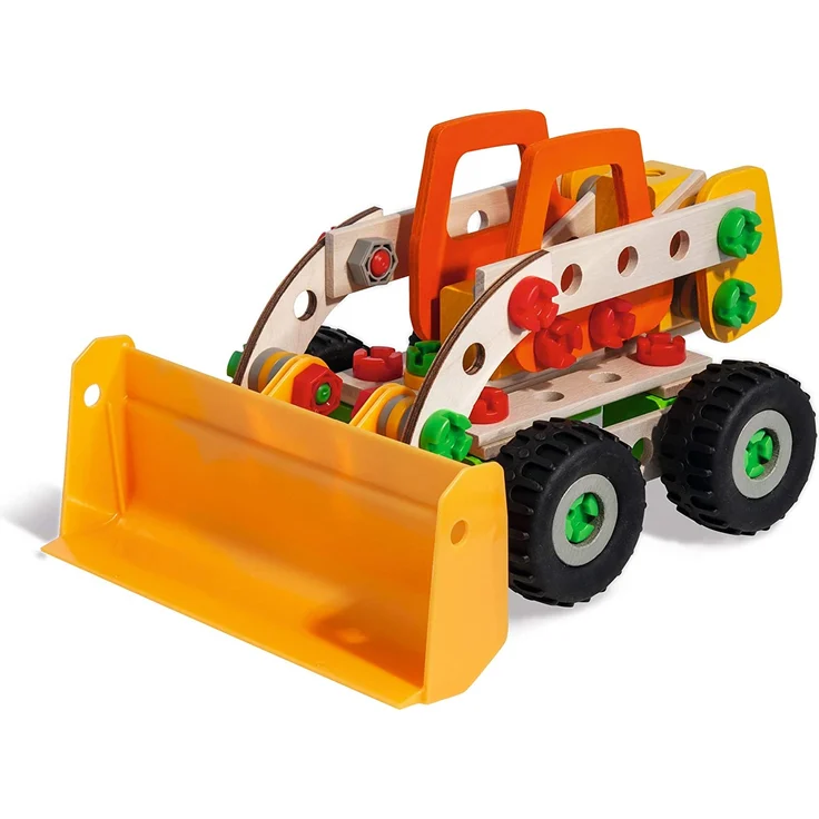 Eichhorn 100039057 Constructor Radlader vielseitiges Holzspielzeug, 140 Bauteile, 6 verschiedene Konstruktionen, für Kinder ab 6 Jahren, 100 Prozent FSC Holz – Bild 5