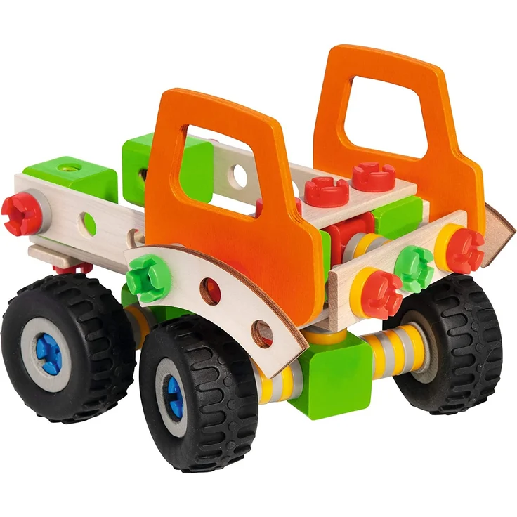 Eichhorn 100039057 Constructor Radlader vielseitiges Holzspielzeug, 140 Bauteile, 6 verschiedene Konstruktionen, für Kinder ab 6 Jahren, 100 Prozent FSC Holz – Bild 6