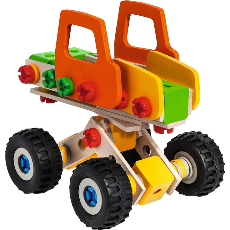Eichhorn 100039057 Constructor Radlader vielseitiges Holzspielzeug, 140 Bauteile, 6 verschiedene Konstruktionen, für Kinder ab 6 Jahren, 100 Prozent FSC Holz – Bild 7