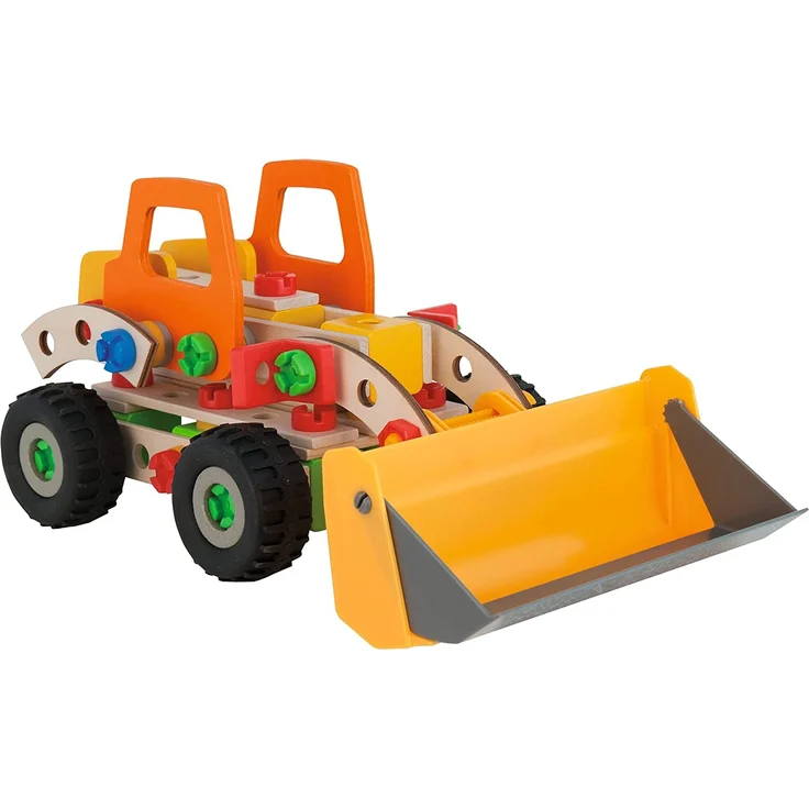 Eichhorn 100039057 Constructor Radlader vielseitiges Holzspielzeug, 140 Bauteile, 6 verschiedene Konstruktionen, für Kinder ab 6 Jahren, 100 Prozent FSC Holz – Bild 3