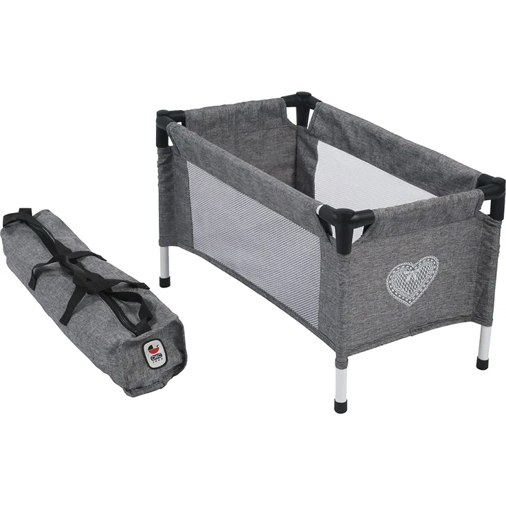Bayer Chic 2000 652 76 Reisebett für Baby-Puppen, Jeans grau