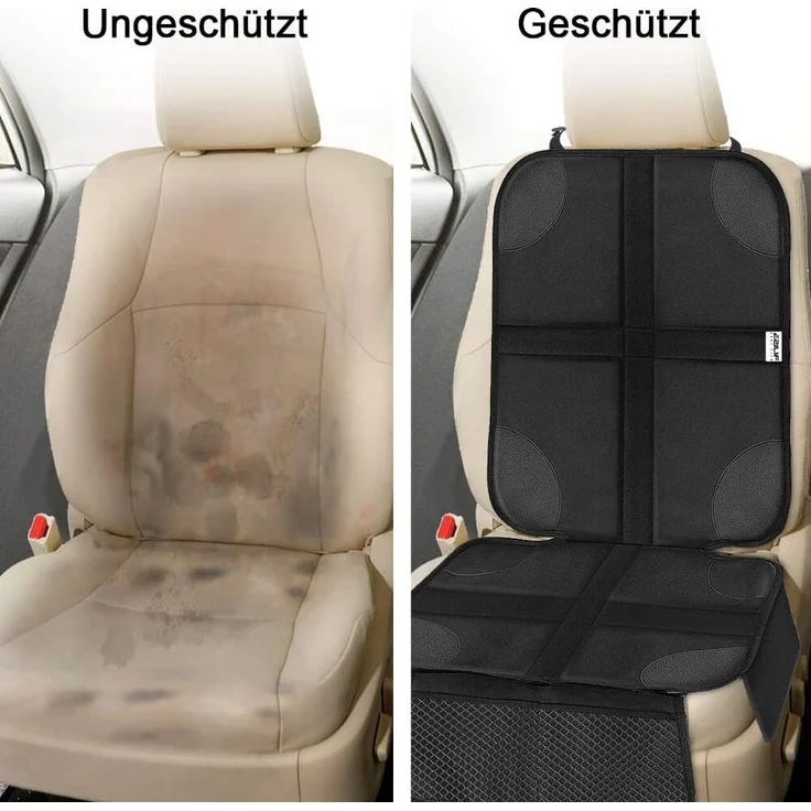 Ezilif Kindersitzunterlage 2 Stück ISOFIX geeignete Sitzschoner Auto Kindersitz, mit Anti-Rutsch Funktion Autositzschoner, Autositzauflage Sitzschutz (Schwarz) – Bild 4
