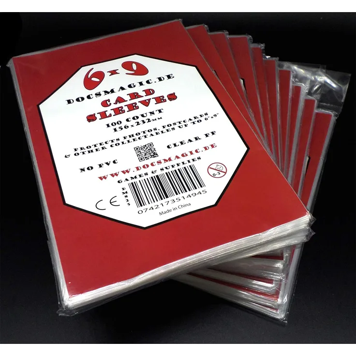 docsmagic. de 10 x 100 6" x 9" Card Sleeves - 156 x 232 mm - Photo Postcard Kartenhüllen