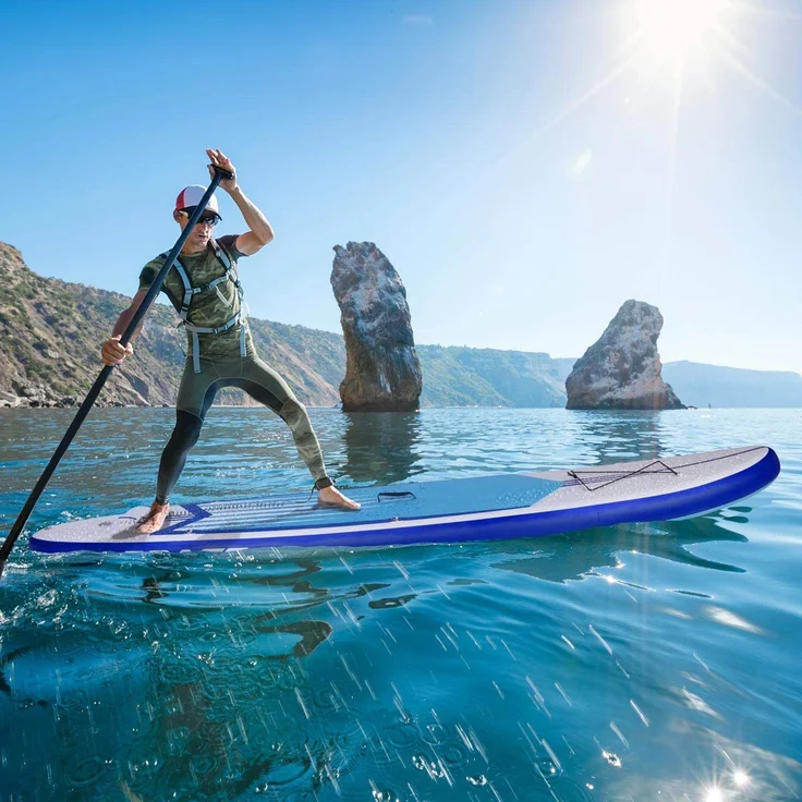 BRAST SUP Board Pro Aufblasbares Stand up Paddle Set 320cm Blau incl. Zubehör Paddel Pumpe Rucksack – Bild 9