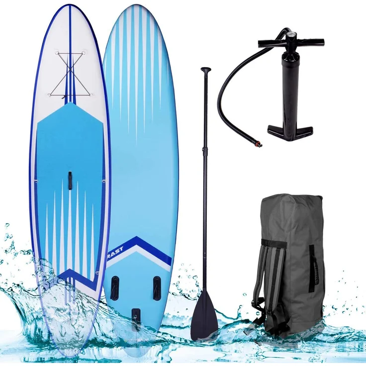 BRAST SUP Board Pro Aufblasbares Stand up Paddle Set 320cm Blau incl. Zubehör Paddel Pumpe Rucksack – Bild 7