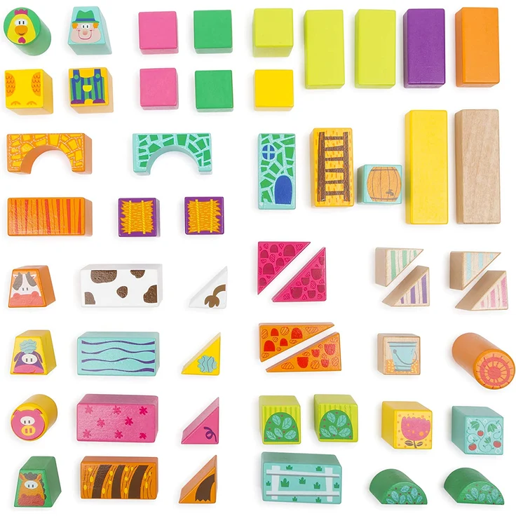 Holz- und Noppenbausteine Bauernhof – Bild 2