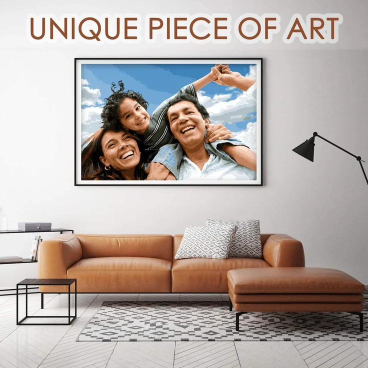 GAILEAF Personalisiertes individuelles Malen nach Zahlen für Erwachsene, Malsets für Haustiere und Porträts, Geschenke -Machen Sie Ihre eigene Foto-Zeichnungsfarbe und Pinsel (Kein Rahmen 40x50cm) – Bild 6