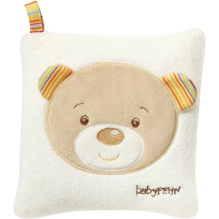 Fehn 160932 Kirschkernkissen Teddy – wohltuendes Wärme- und Kältekissen mit süßer Teddy Applikation für Babys und Kleinkinder ab 0+ Monaten – Maße: 16 x 16 cm – Bild 1