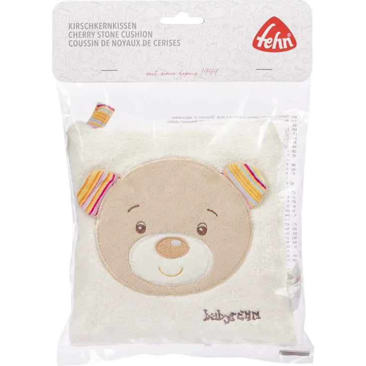 Fehn 160932 Kirschkernkissen Teddy – wohltuendes Wärme- und Kältekissen mit süßer Teddy Applikation für Babys und Kleinkinder ab 0+ Monaten – Maße: 16 x 16 cm – Bild 6