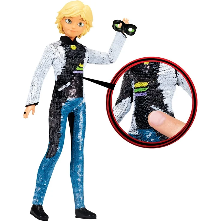 Bandai - Miraculous - Puppe mit Pailletten - Adrien - 26 cm große Ankleidepuppe - P50195 – Bild 5