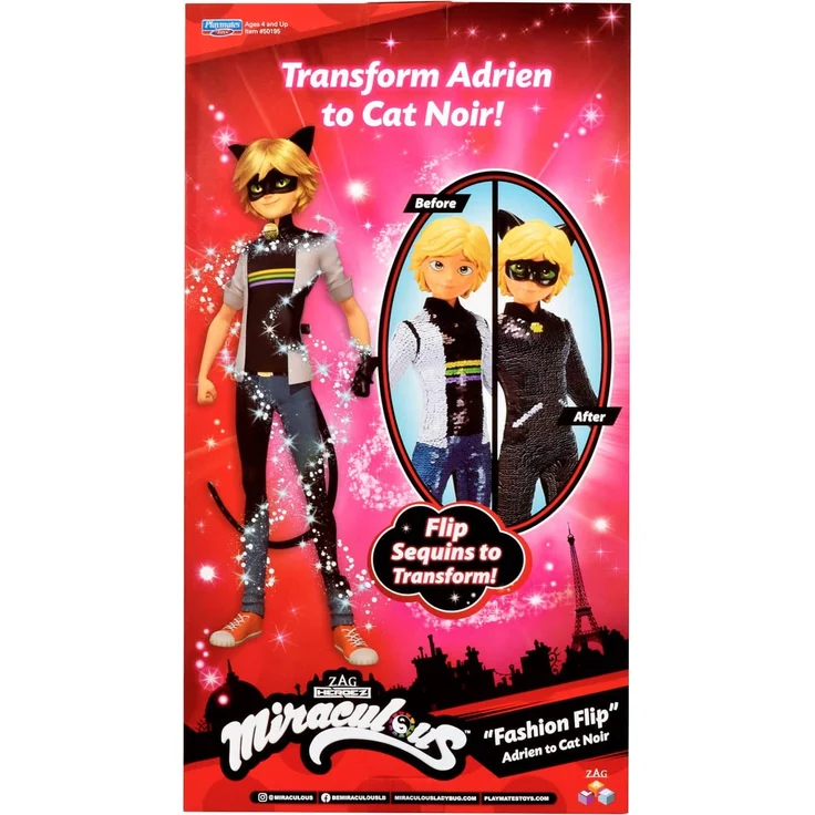 Bandai - Miraculous - Puppe mit Pailletten - Adrien - 26 cm große Ankleidepuppe - P50195 – Bild 9