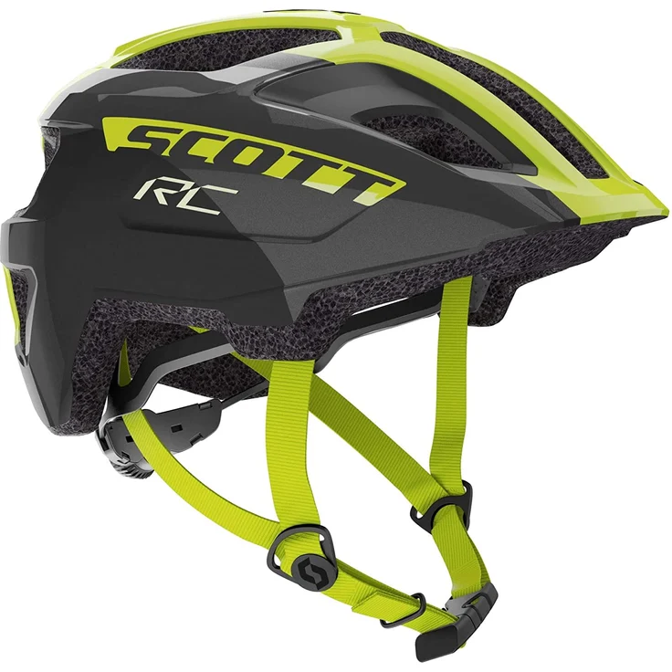 Scott Junior Spunto Helmet Black - Radium Yellow RC, Größe One Size - Fahrradhelm, Farbe Schwarz – Bild 1
