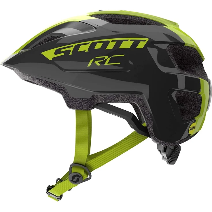 Scott Junior Spunto Helmet Black - Radium Yellow RC, Größe One Size - Fahrradhelm, Farbe Schwarz – Bild 2