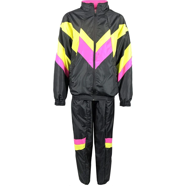 Foxxeo 80er Jahre Kostüm für Erwachsene Premium 80s Trainingsanzug Assianzug Assi - Herren Größe S-XXXXL - Fasching Karneval Anzug, Farbe schwarz gelb pink, Größe: XXL - Preisvergleich – Bild 2