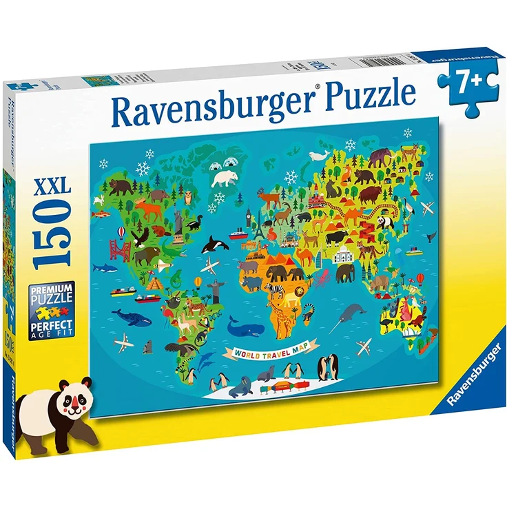 Ravensburger Kinderpuzzle - Tierische Weltkarte - 150 Teile Puzzle für Kinder ab 7 Jahren – Bild 3