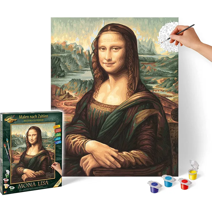 Schipper 609130511 - Malen nach Zahlen – Mona Lisa - Bilder malen für Erwachsene, inklusive Pinsel und Acrylfarben, 40 x 50 cm