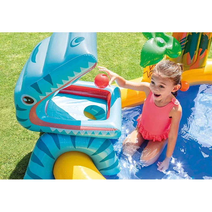 Intex - Aufblasbares Wasserspielcenter Dinosaurier, 98 x 75 x 43 Zoll – Bild 4