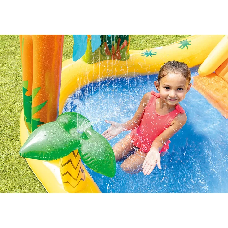 Intex - Aufblasbares Wasserspielcenter Dinosaurier, 98 x 75 x 43 Zoll – Bild 7