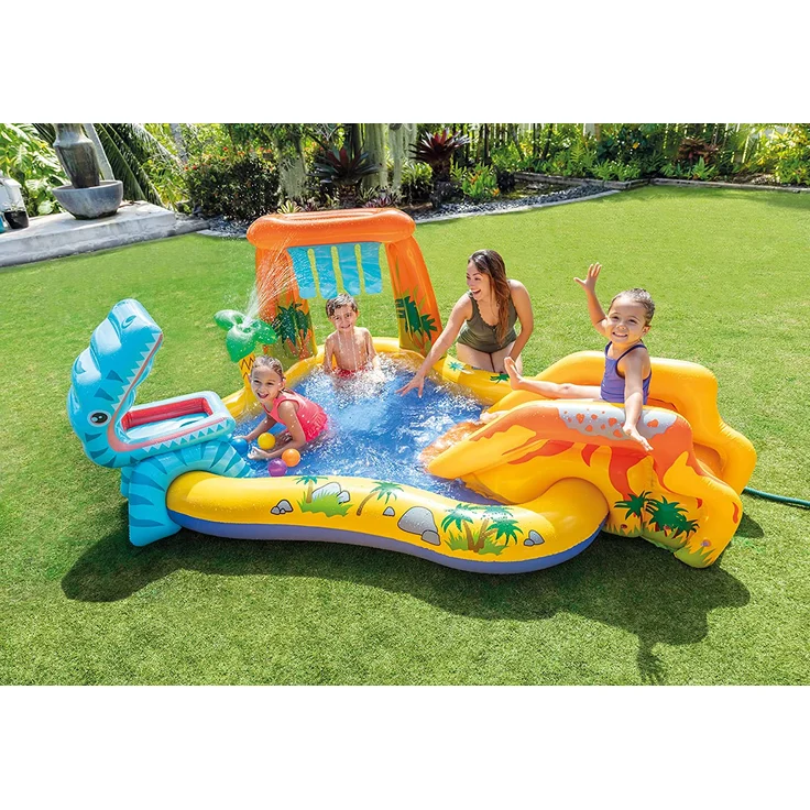 Intex - Aufblasbares Wasserspielcenter Dinosaurier, 98 x 75 x 43 Zoll – Bild 3