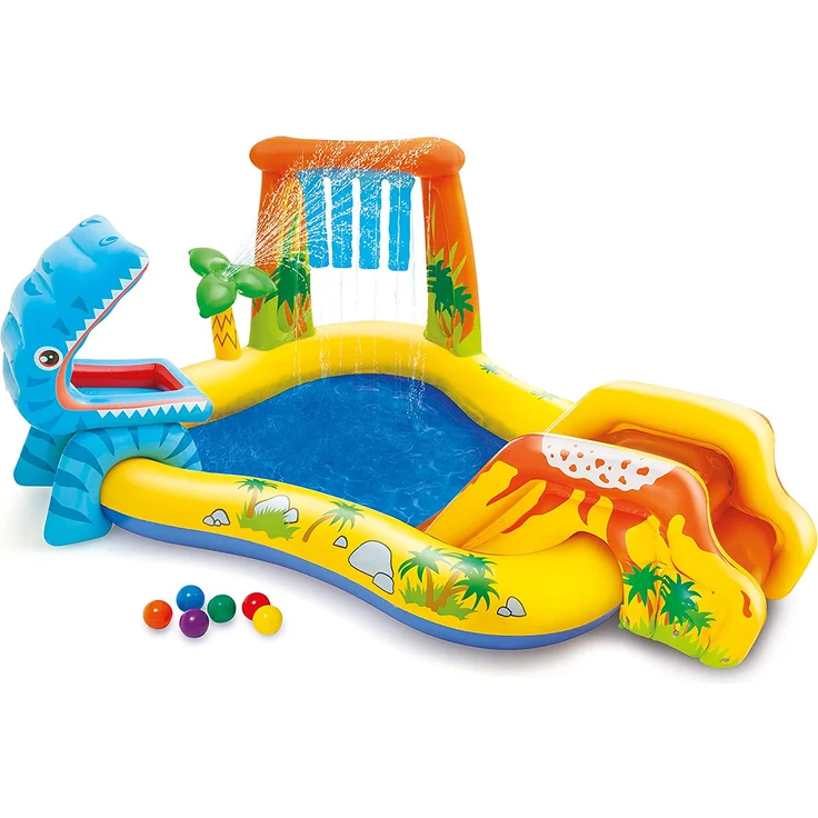 Intex - Aufblasbares Wasserspielcenter Dinosaurier, 98 x 75 x 43 Zoll – Bild 1