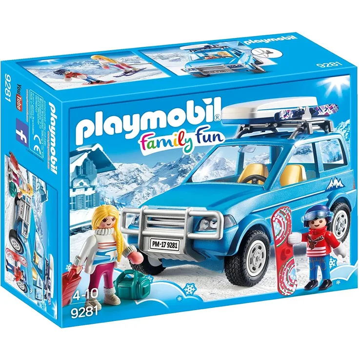PLAYMOBIL Family Fun 9281 Auto mit Dachbox, Ab 4 Jahren