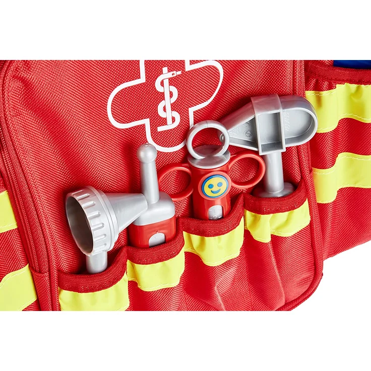 Theo Klein 4314 Rettungsrucksack I Mit Stethoskop, Spritze und vielem mehr I Elektronischer Blutdruckmesser mit Sound I Maße: 28 cm x 25 cm x 8,5 cm I Spielzeug für Kinder ab 3 Jahren, bunt – Bild 5
