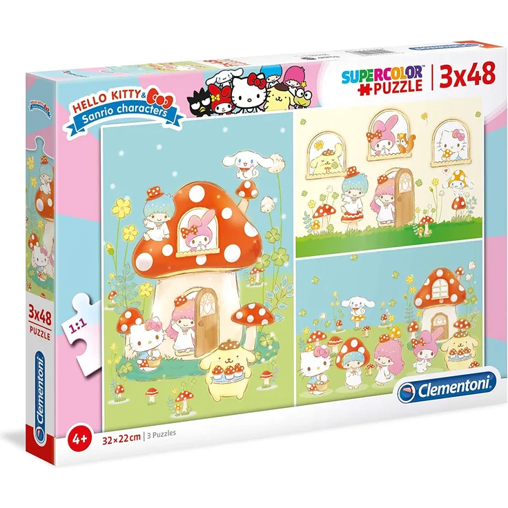 Clementoni Puzzlespiel Supercolor Hello Kitty 3 x 48 Teile