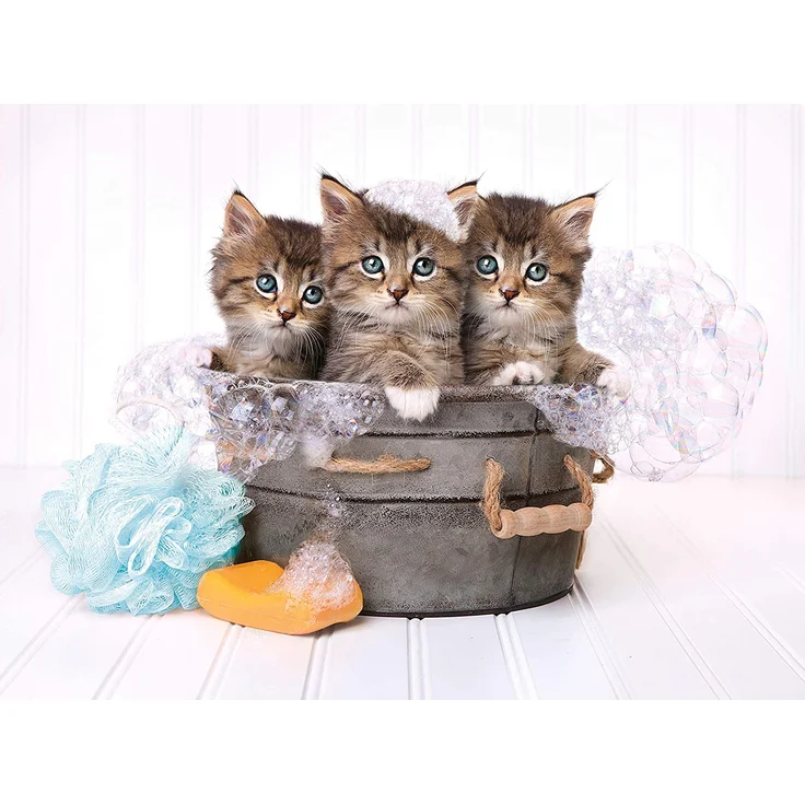 Clementoni 35065 High Quality Puzzle 500 Teile-Katzen mit Seife, Mehrfarben – Bild 2