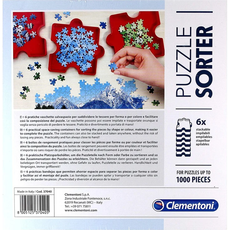 Clementoni 37040 Puzzle Sortierer, praktische Aufbewahrung für Puzzleteile, Schalen zur einfachen Organisation & Transport, Zubehör für kleine Puzzle-Experten ab 6 Jahren – Bild 4