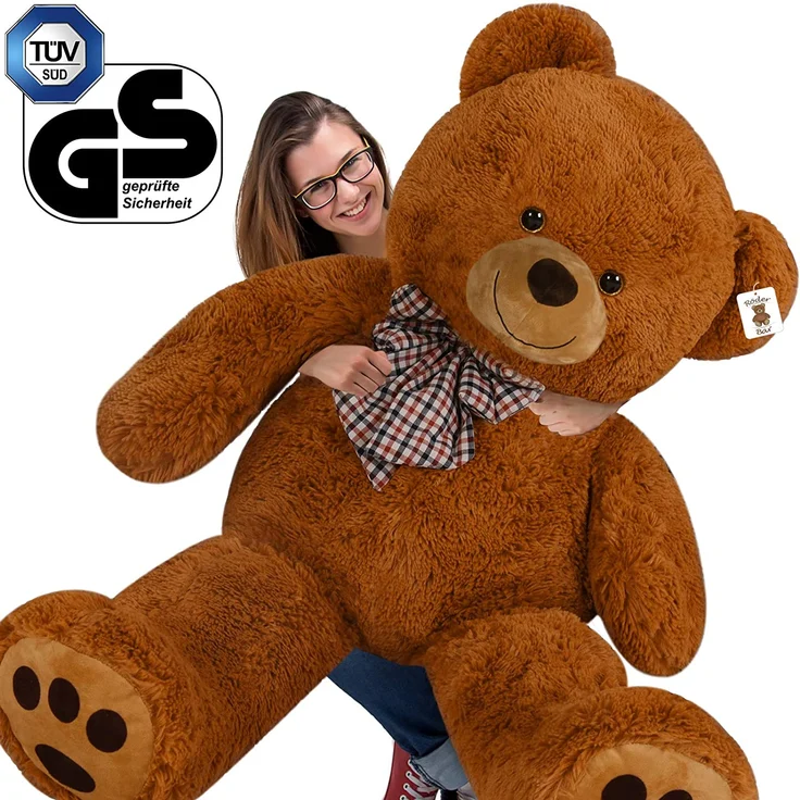 Deuba 'Plüschtier Teddybär XXL Braun 150cm', Riesen Teddy Bär Valentinstag Geschenk, braun – Bild 4