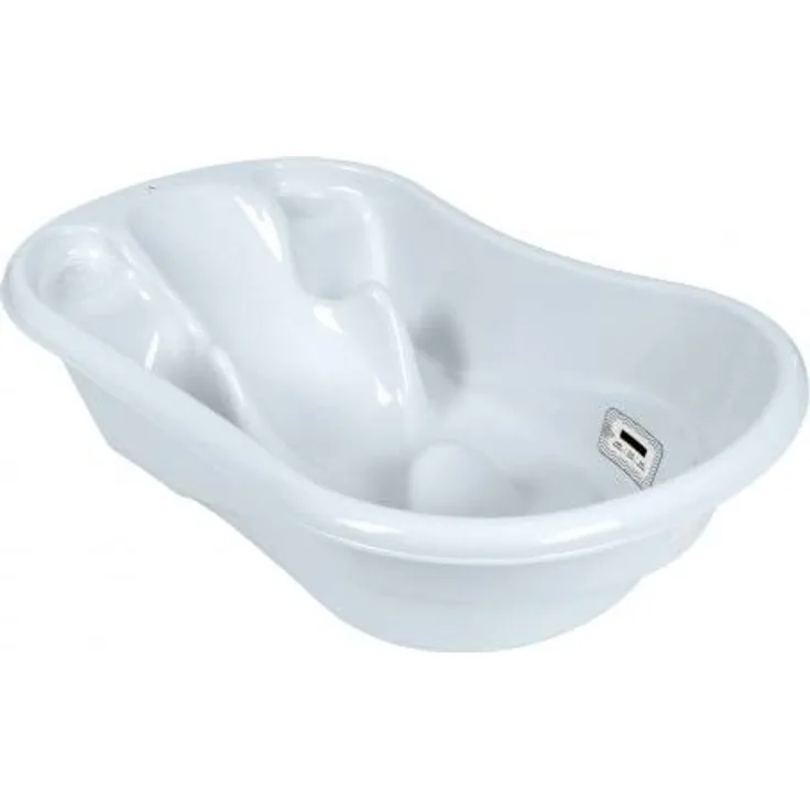 Kikkaboo Babybadewanne Hippo anatomisch geformt, 94 cm, integrierter Thermometer blau