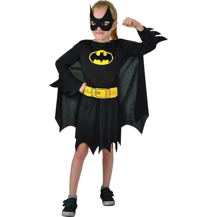 DC Comics kostüm BatgirlMädchen schwarz 4-teilig Größe 98-104