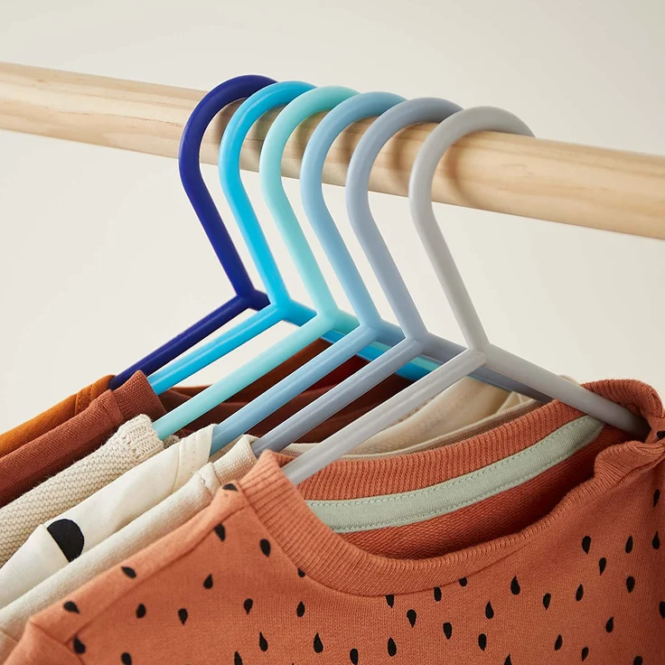 Bieco Kleiderbügel Kinder 16 St. Hellblau | Länge ca 30cm | Baby Kleiderbügel | Kunststoff Kleiderbügel Kinder Baby | Baby Organiser Für Kleiderschrank | Kleiderbügel Baby | Baby Clothes Hangers – Bild 7