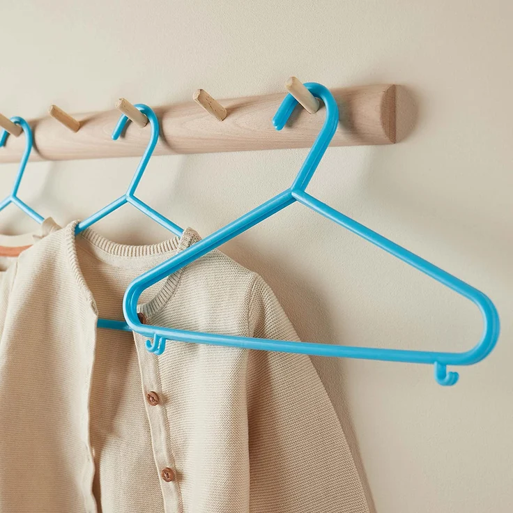 Bieco Kleiderbügel Kinder 16 St. Hellblau | Länge ca 30cm | Baby Kleiderbügel | Kunststoff Kleiderbügel Kinder Baby | Baby Organiser Für Kleiderschrank | Kleiderbügel Baby | Baby Clothes Hangers – Bild 5