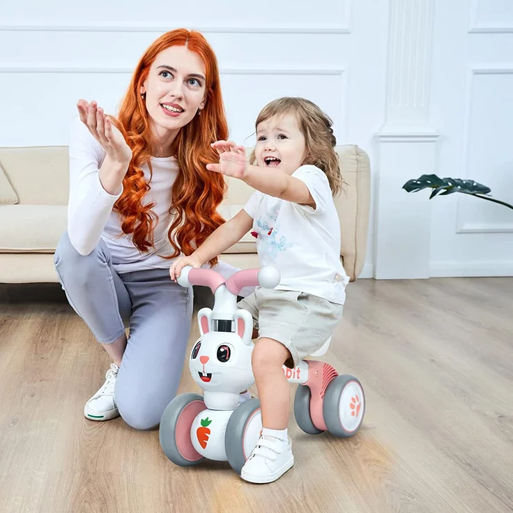 XIAPIA Kinder Laufrad ab 1 Jahr Lauflernrad für 10 - 36 Monate Baby, TÜV geprüft Erst Rutschrad Fahrzeug Geschenke für Jungen/Mädchen Kleinkind Spielzeug (Hase) – Bild 6