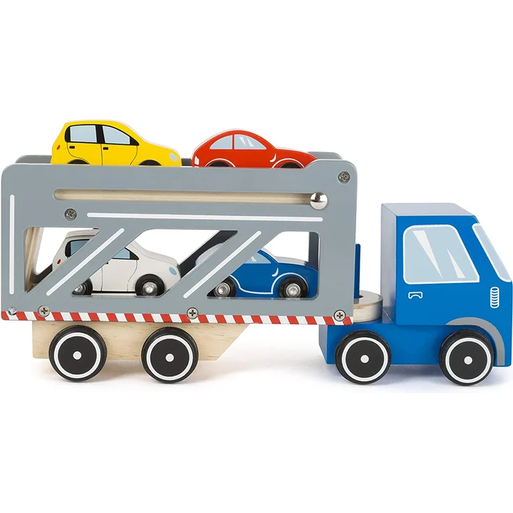 Small Foot Autotransporter aus Holz blau/grau 33 x 9 x 13 cm – Bild 2